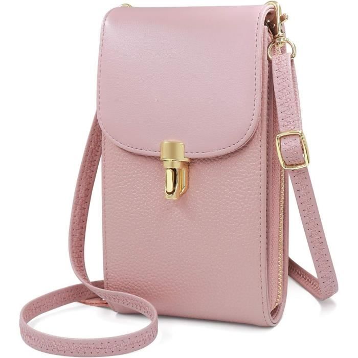 Femmes Petit Téléphone Portable Bandoulière En Cuir Véritable Mini Sac