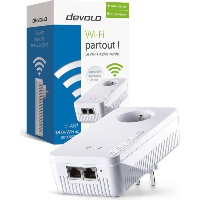 DEVOLO dLAN 1200+ WiFi ac Extension - 1 adaptateur CPL - 1200 Mbits/s -  Cdiscount Informatique