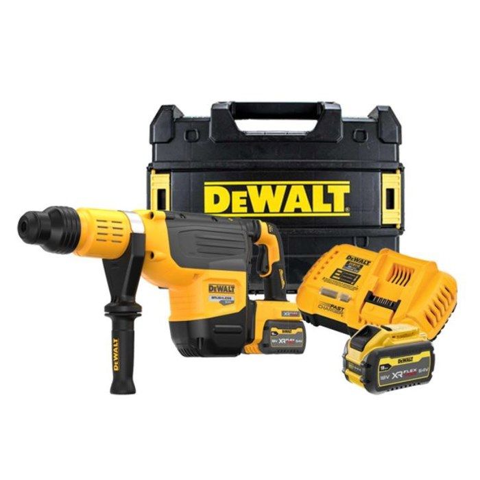 Perforateur SDS Max XR Flexvolt 54V 13 3J DEWALT avec 2 batteries 54V 3Ah chargeur coffret DCH735X2 QW - vue 2