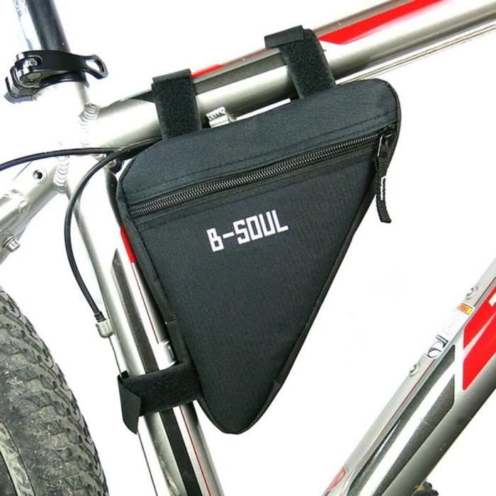 Sacoche De Cadre Vélo Triangulaire 2L | Étanche Et Résistante Pour VTT, Route, Course | Fixation Velcro Facile, Noir, Pour Téléphone, Clés, Portefeuille