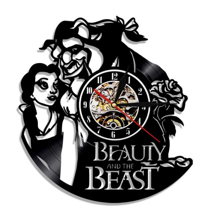 Horloge Murale La Belle et la Bete Beauty and the beast Vinyl Wall Clock 12 pouces A Horloge Murale La Belle et la Bete Beauty and the beast Vinyl Wall Clock 12 pouces A