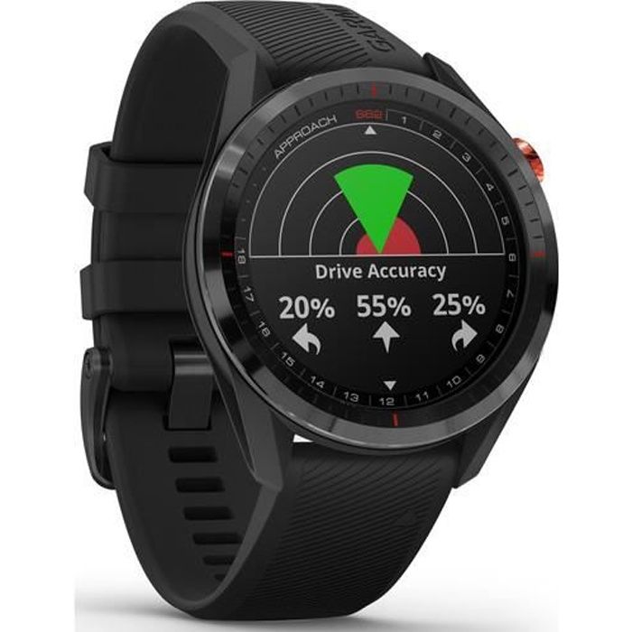 Garmin Approach S62 Sport GPS Golf Smartwatch (lunette noire avec bande noire)