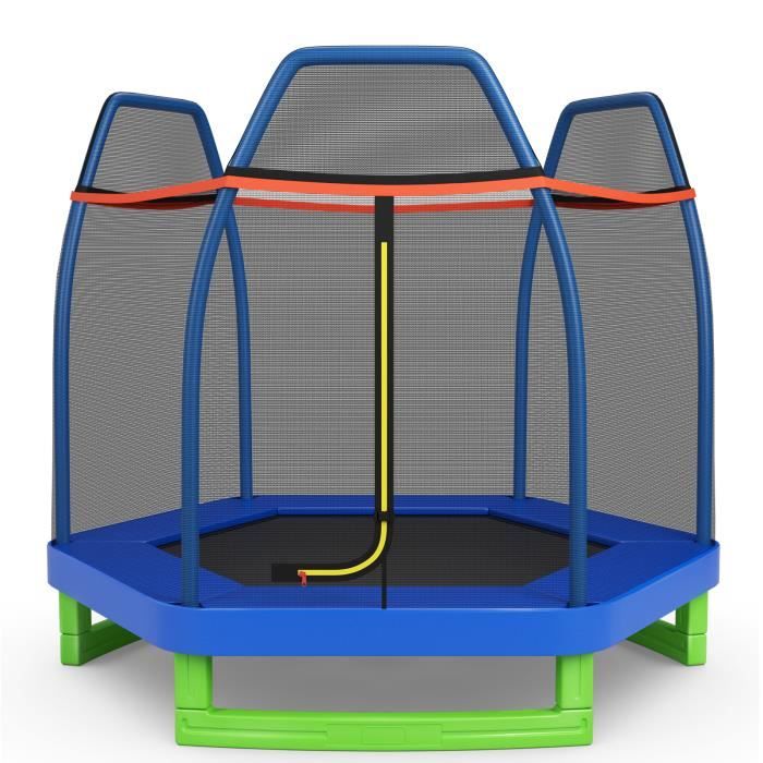 GOPLUS Trampoline pour Enfant avec Clôture de Protection, Charge 45KG