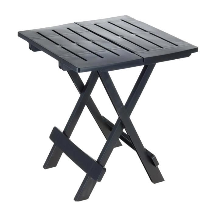 Table de jardin, table d'appoint pliante d'extérieur coloris gris - Longueur 45 x Profondeur 43 x Hauteur 50 cm-JUANIO