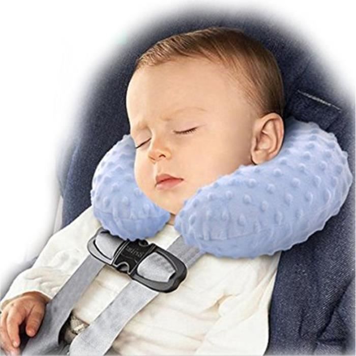 Coussin De Voyage Bebe Enfant Gonflable Coussin De Cou Oreiller Pour Le Cou Durant Les Vols Ergonomique Bleu