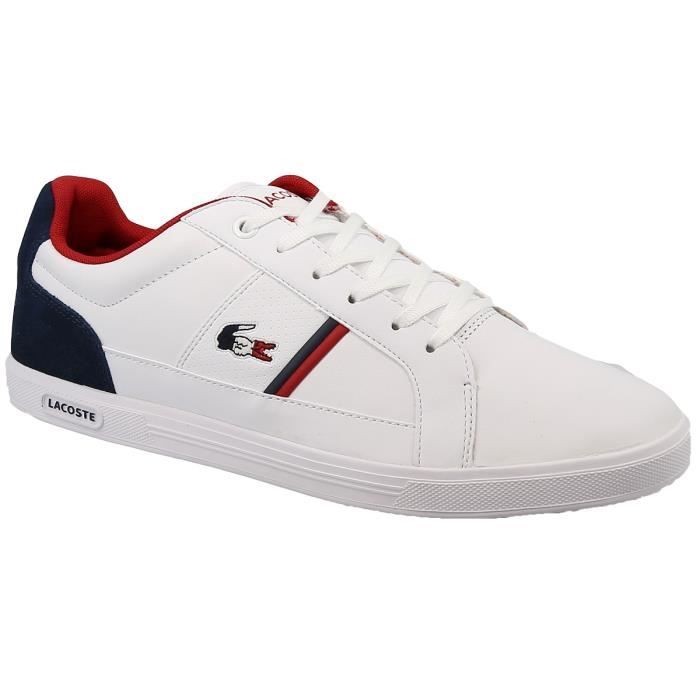 Baskets Homme Lacoste Europa 317 1 Blanc Blanc Cdiscount Chaussures