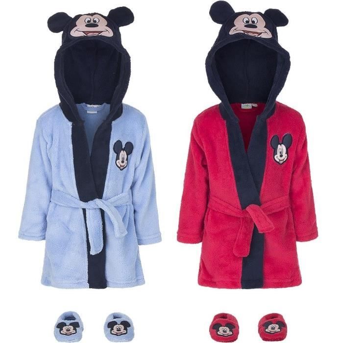 Ensemble Robe De Chambre A Capuchon Et Chaussons Mickey Mouse Pour Bebes En Bleu Clair T 18 24 Mois Hq0331 Bleu Cdiscount Pret A Porter