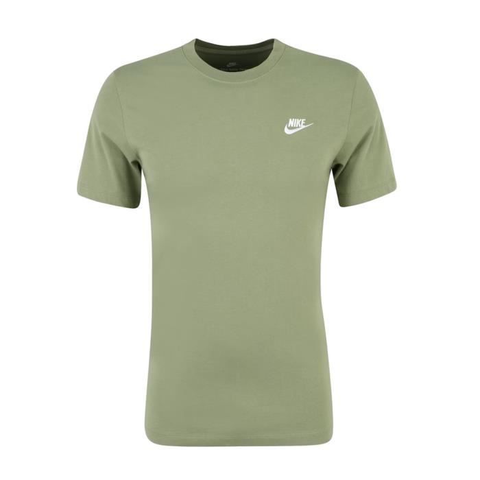 T shirt NIKE Club Tshirt Olive Homme Adulte 100 coton Manches courtes Col arrondi Vert Cdiscount Pret a Porter