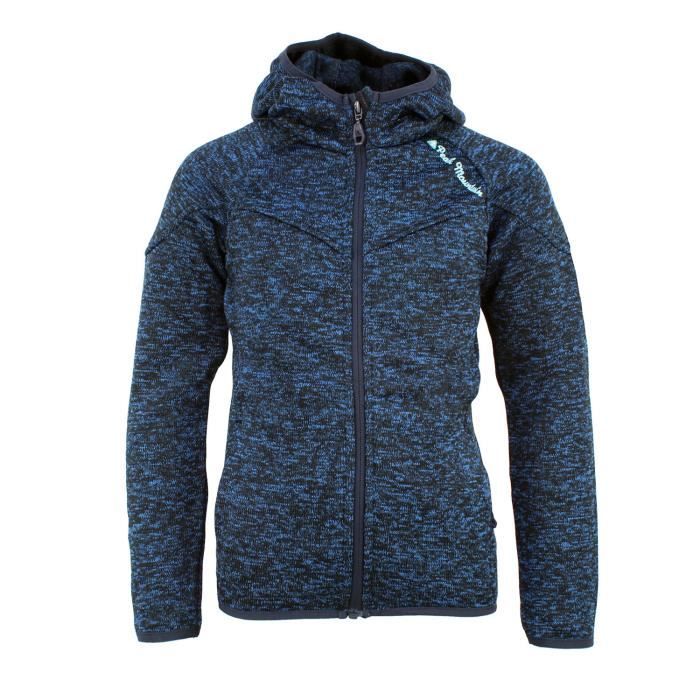 Blouson polaire fille - PEAK MOUNTAIN - GATORA - Marine - Blanc - 100% polyester