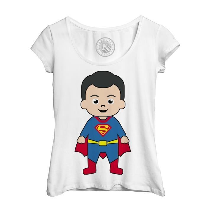 T Shirt Femme Bebe Superman Dessin Mignon Blanc Cdiscount Pret A Porter