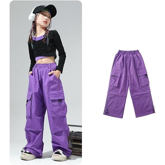 Short Cargo Enfant Fille Jambe Large 4-13 Ans Pantalon Court Adolescente Fille été Fluide Ample Taille Elastique Chic Pas Cher Confortable Casual Sport Jogging Streetwear (4-5 Ans, Noir