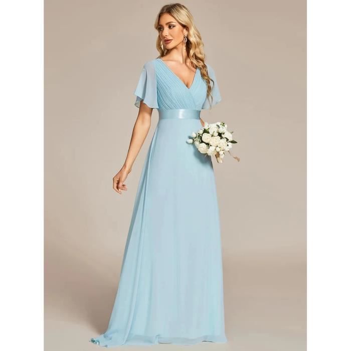 Robe,Ever azole-robe de soirée en mousseline,élégante robe longue,ligne ...