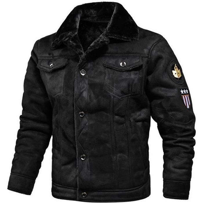 Veste En Cuir Bomber Homme - Col Montant, Fermeture éclair - Style Vintage Léger - Pour Moto, Loisirs, Sortie - Coupe Ajustée