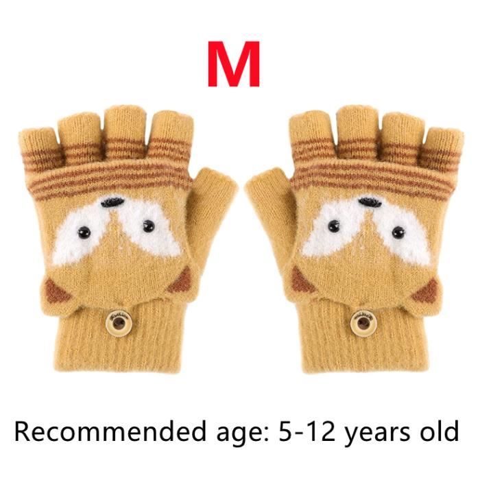 QKURT Moufles Ski Enfants 3-5 Ans – Gants Chauds Hiver Imperméables, Motif Animaux Mignons, Garçons & Filles