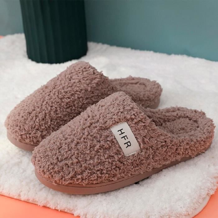 Générique Chausson Femme Hiver Peluche Fourrure Chaud Pantoufles