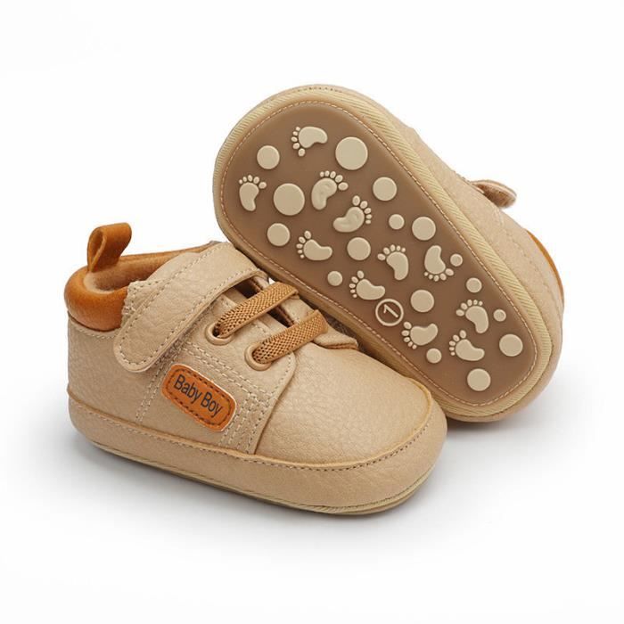 Chaussures Premier Pas Bébé Garçon Fille Intérieur Chaussures En Cuir  Antidérapant 0-18 Mois Kaki - Cdiscount Chaussures