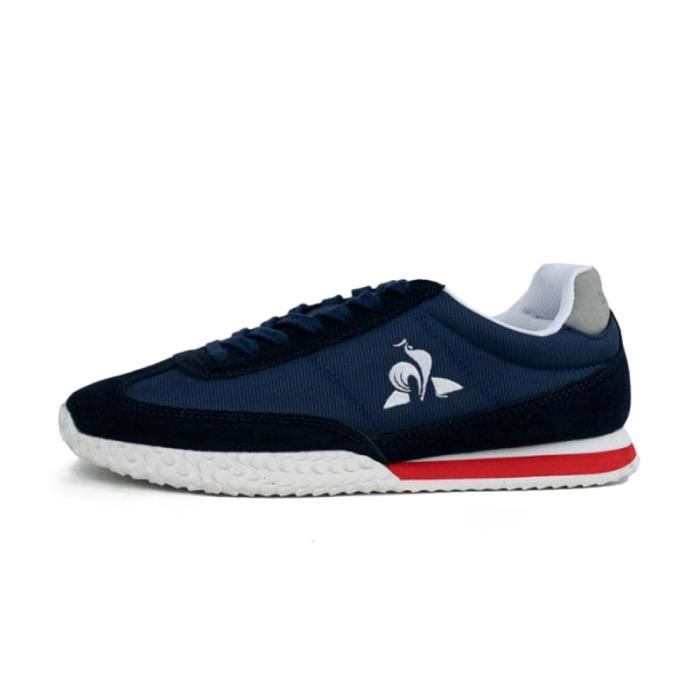 Basket Le coq sportif VELOCE - Réf. 2220261-DRESS-BLUE. Couleur : Bleu, Blanc, Rouge. Détails. - Tige Cuir et Textile. - Patch Le