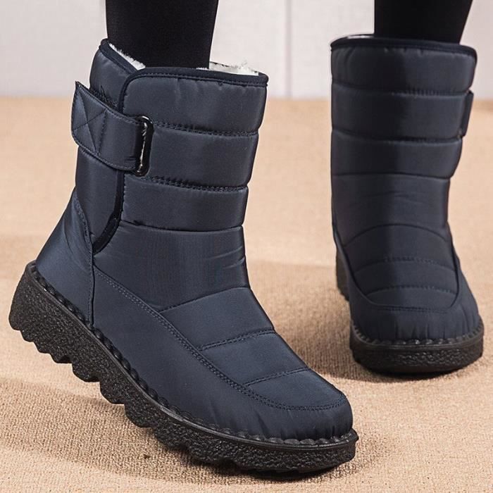Bottes de neige montantes pour femmes Marque Mod le Bleu
