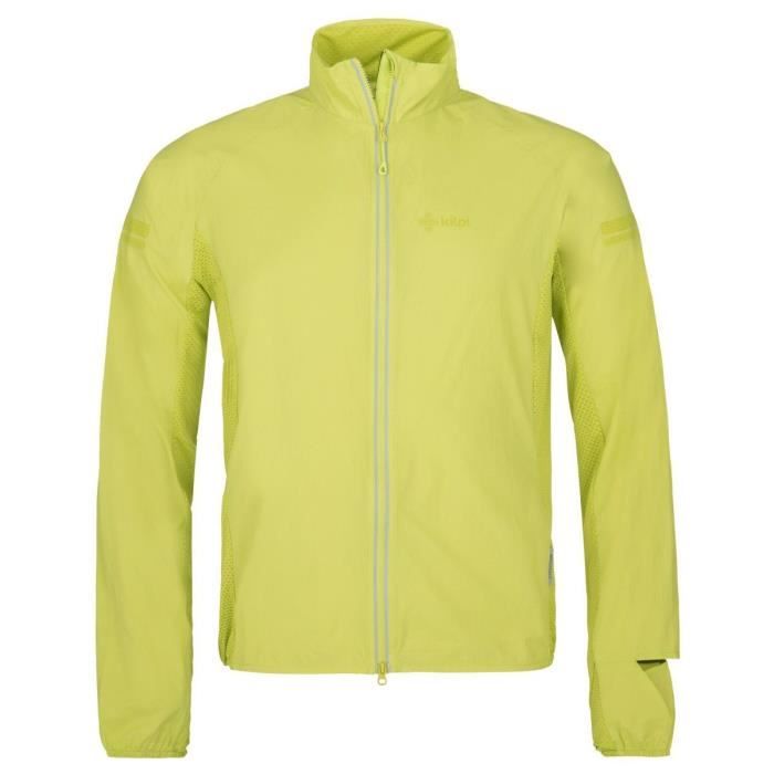 veste de running coupe-vent ultra-légère kilpi tirano - vert clair - homme - siberium dwr wb - manches longues