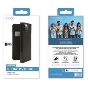 MYWAY Folio Case Noir: iPhone 12 / 12 Pro