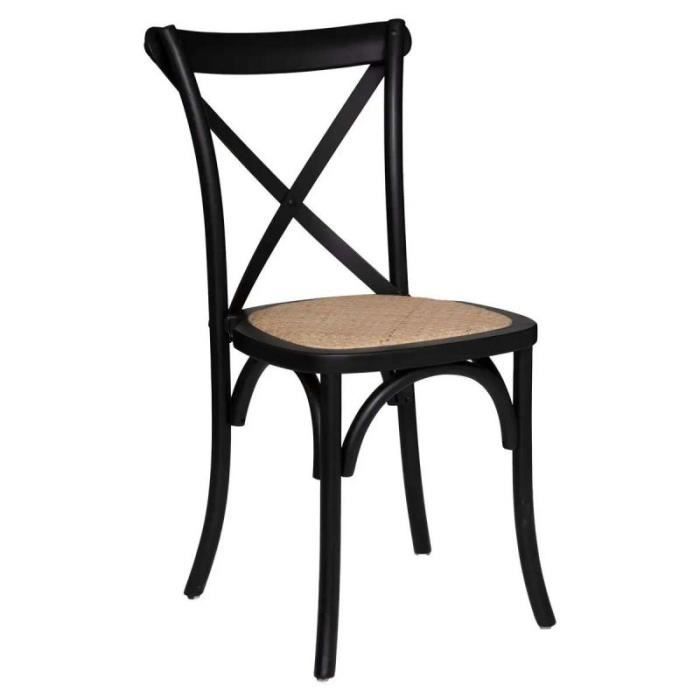 chaise bistrot en bois "isak" 86cm noir