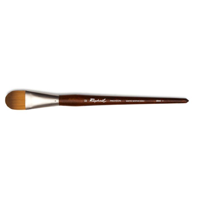 Pinceau Raphael Kevrin Usé Bombé N°16 – Pour Huile Et Acrylique, Poil Fin Naturel, Manche Long – Série 8772