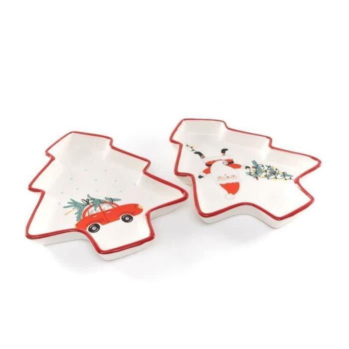 Mini Plateau Rectangulaire Sapin De Noël - Mélamine 13x21cm, Déco Noël, Lave-vaisselle