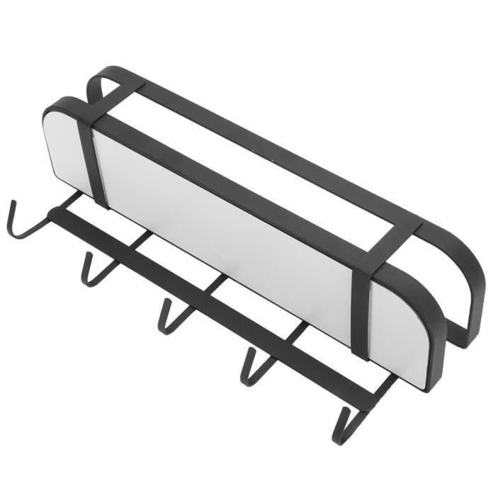 Support Rangement Mural Cuisine Multifonctionnel Avec Crochets - Organisateur Tout-en-Un Noir 60cm