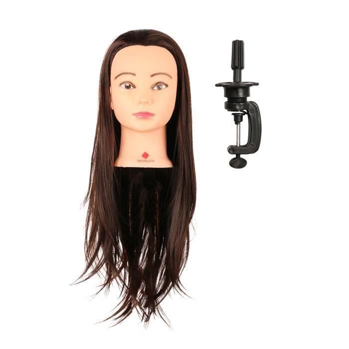 Tête à coiffer Professionnelle Claudia-65 cm Cheveux+Support 1pcs MKK41