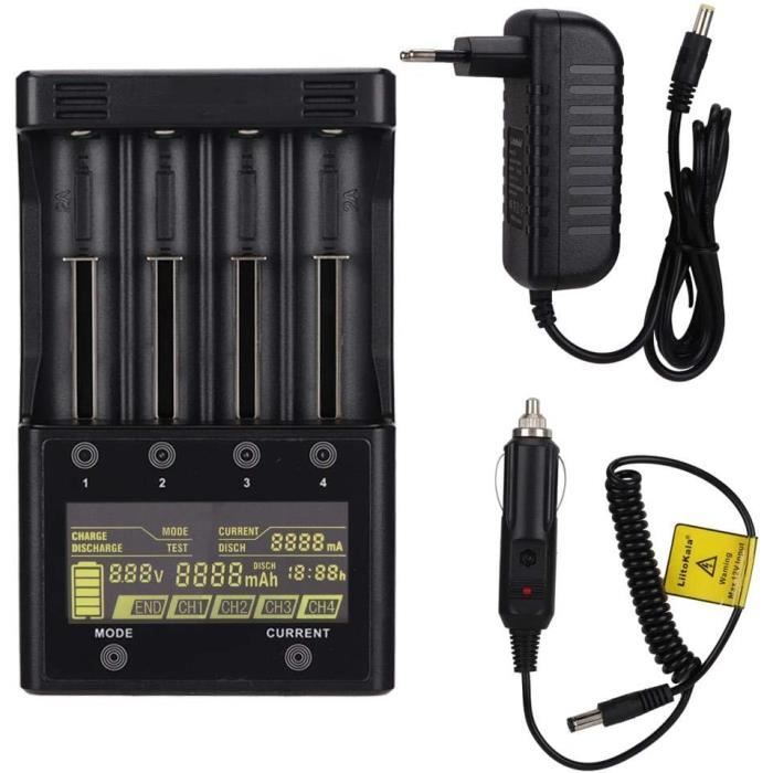 Chargeur Intelligent USB LCD 4 Slots Pour Batteries 18650, AA, AAA - Double Fonction Lithium/NiMH