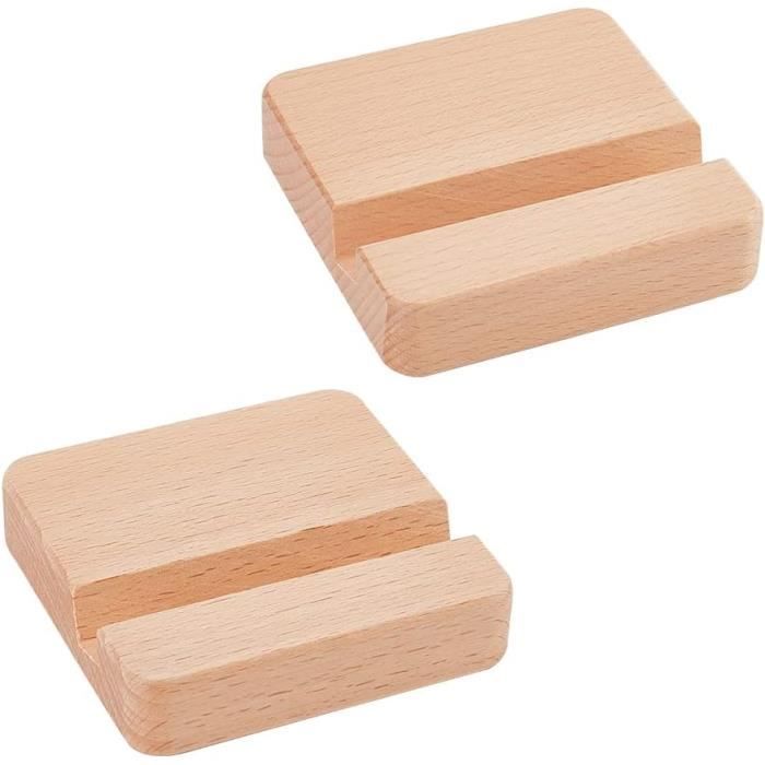 4 Supports De Téléphone Portable En Bois, 8X6X2 Cm Supports De Téléphone Portable En Bois De 4 Supports De Téléphone Portable En Bois, 8X6X2 Cm Supports De Téléphone Portable En Bois De