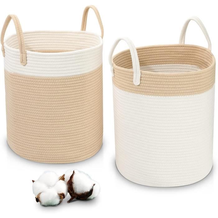 Panier En Osier Avec Anse - Corbeille Tissée Naturelle - Rangement Fruits, Jouets, Pique-nique - Ø20 Cm