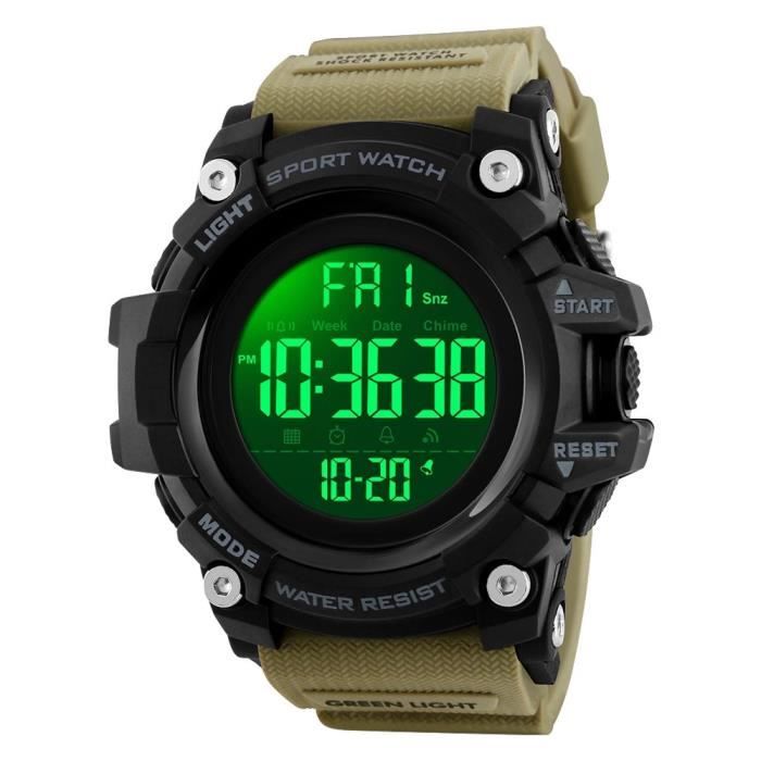 AVTREK Montre Numérique Outdoor Avec Altimètre, Baromètre, Boussole – étanche 50M Pour Ado Et Militaire