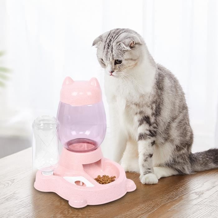 Meilleurs prix pour Mangeoire automatique 2 en 1 pour chat et chien - SHIPENOPHY - Distributeur d'eau et de nourriture - Rose