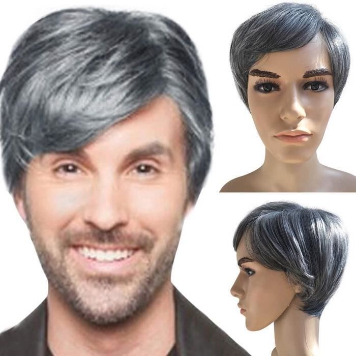 perruques hommes cheveux gris