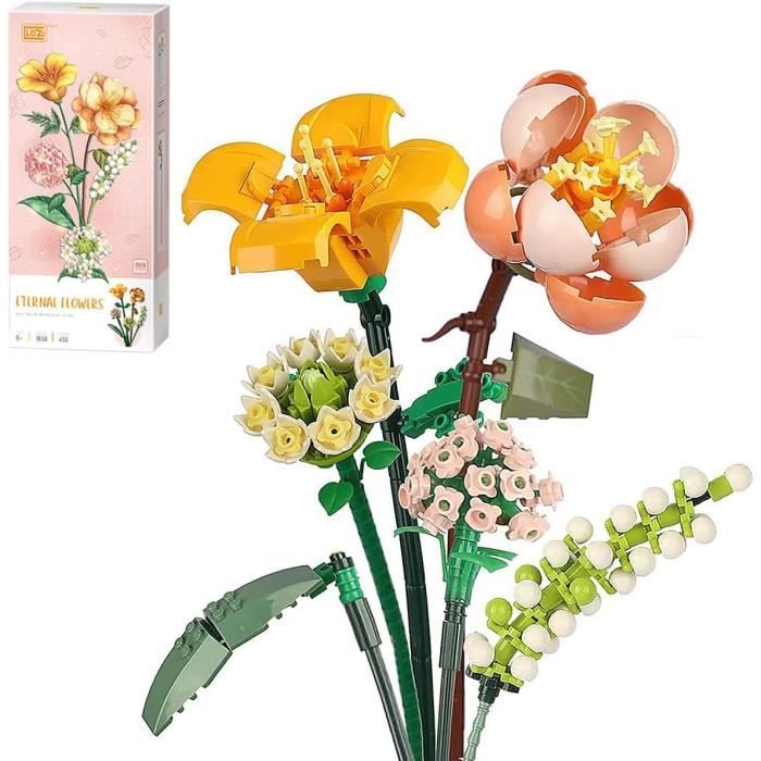 Bouquet De Fleurs Artificielles En Blocs De Construction - Kit DIY 547 Pièces Pour Adultes Et Enfants - 2