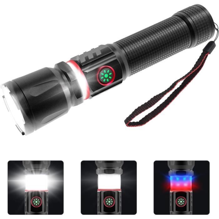 Torche LED Puissante Rechargeable USB, Lampe de Poche Torche Ultra Torche LED Puissante Rechargeable USB, Lampe de Poche Torche Ultra