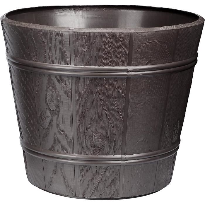 Dessous De Pot En Plastique Rectangle VERDENIA - 60x15 Cm, Couleur Graphite, Léger Et Stable