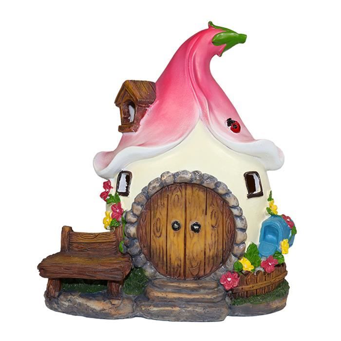 Kit Jardin De Fées En Résine - Maison Miniature Avec Chaise, Ornements Imperméables Pour Extérieur Et Intérieur