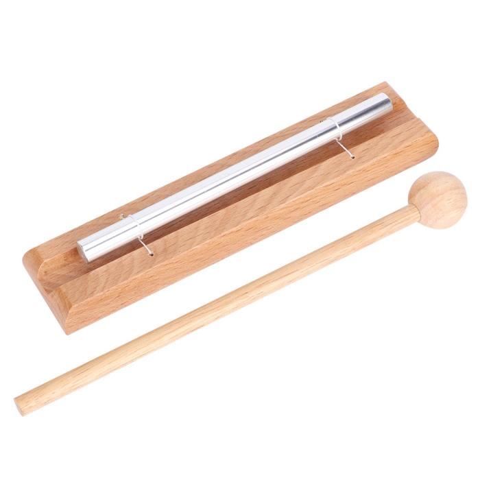 Carillon à Main En Bois XOXVURI - Instrument De Percussion Méditation, Yoga - Avec Maillet - Longueur ~18cm