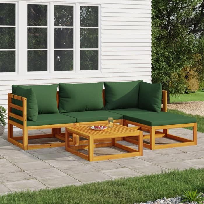 vidaXL Salon de jardin 5 pcs Bois Acacia