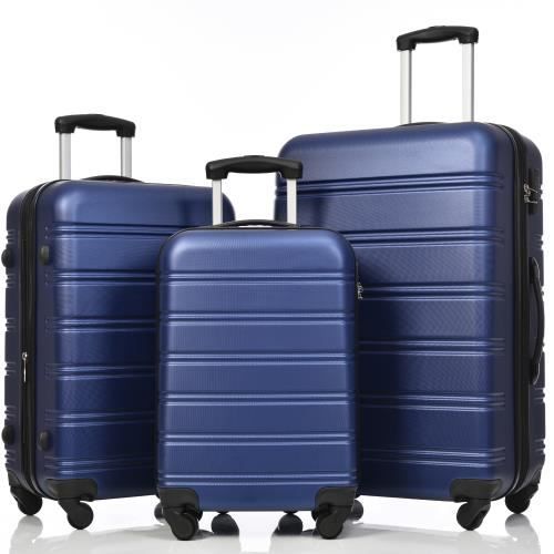 Lot de 4 valises de voyage - Coque rigide en ABS - Avec poignée  télescopique - Serrure à fermeture éclair - Roues à 360° - S-M-L-XL - Or  rose