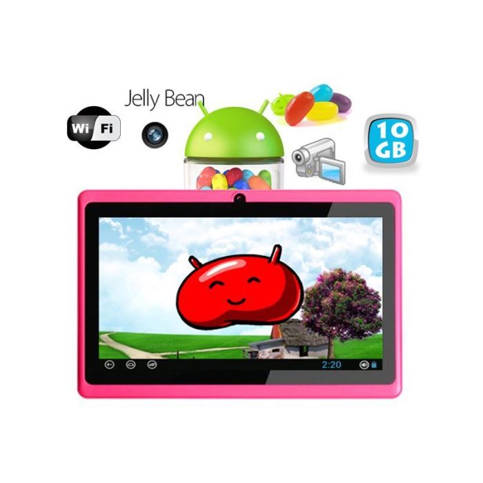 Tablette Tactile 4G 10 pouces 2Go + 32Go Android 7.0 Octa Core GPS Double  SIM Or Rose YONIS - Yonis