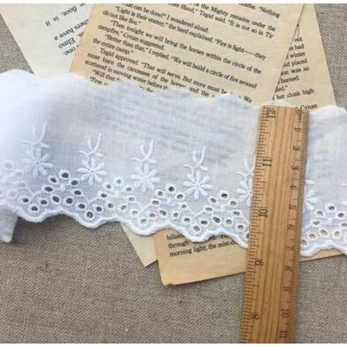 dentelle blanche Applique en coton pour mariage 