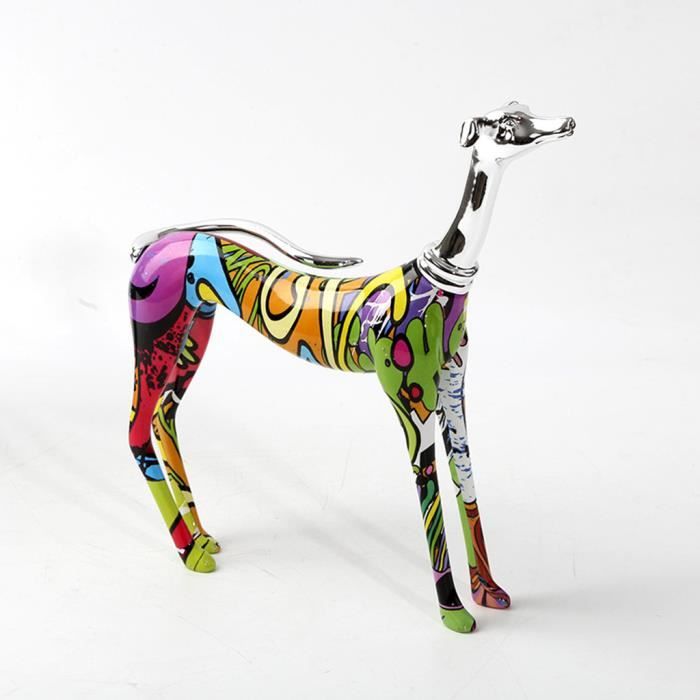 Creative Coloré Graffiti Art Chihuahua Chien Statue De Mode Résine Artisanat Figurine Pour Salon Étagère Décor À La Maison Accents - Maison