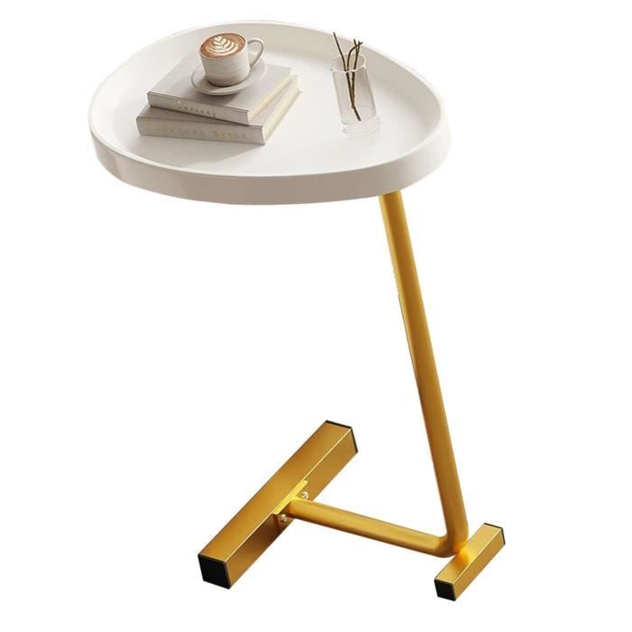 table de chevet table d'appoint en forme de c, petit uf ovale, bout de canapé, table basse qui glisse meuble basse or