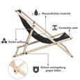 Izrielar Chaise longue pivotante pliante Chaise longue de plage Chaise en bois noir CHAISE LONGUE - TRANSAT - BAIN DE SOLEIL-1