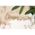 4 Lettres en bois "Communion" pour décoration de table à parsemer 13.7 cm REF/DEK0949-1