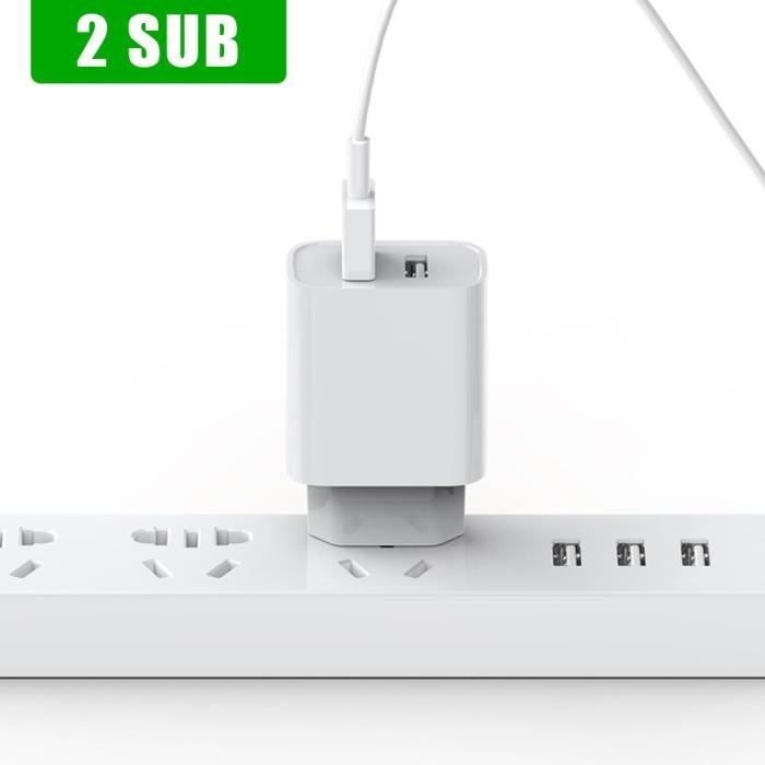 QILIVE Prise chargeur Secteur / USB - Femelle - Blanc pas cher 