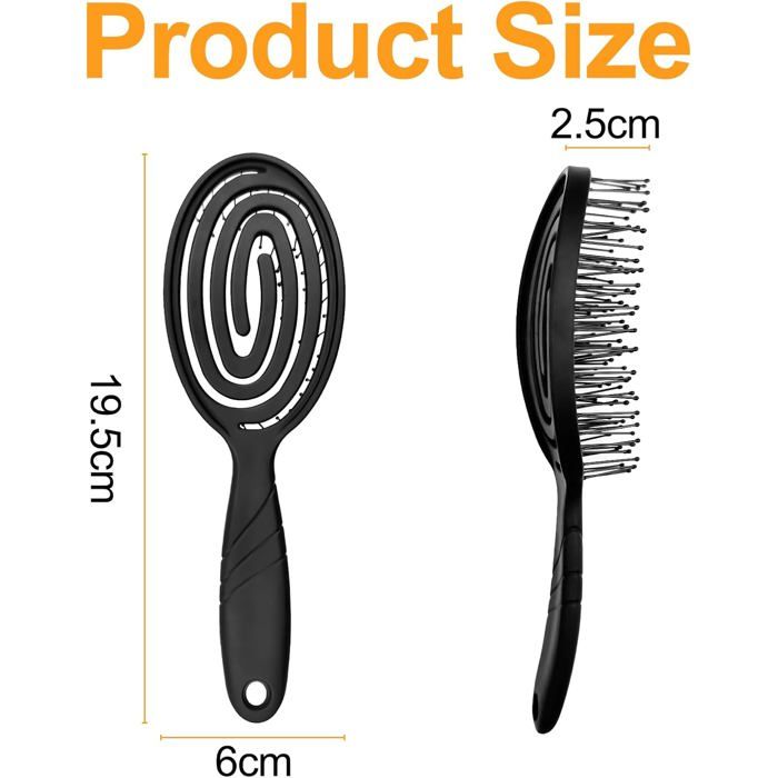 Brosse Démêlante Massage Cuir Chevelu – Pour Cheveux Bouclés, Humides | Brosse Cheveux Homme Femme